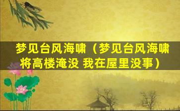 梦见台风海啸（梦见台风海啸将高楼淹没 我在屋里没事）